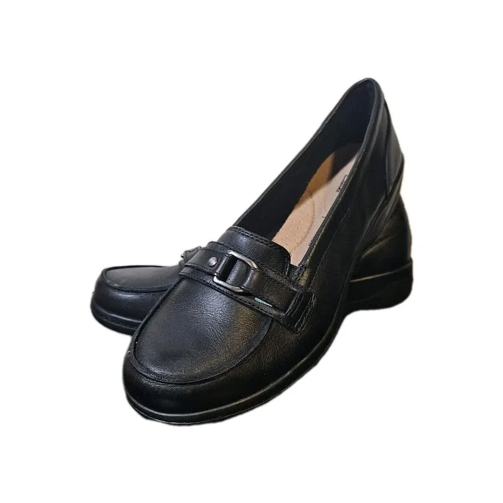 Clarks Black Cheyn Marie Loafer Womens Size 7 Soft Cushion Y2K Office Career